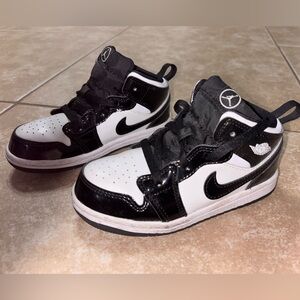 Jordan Kids' Black and White High-Top Sneakers